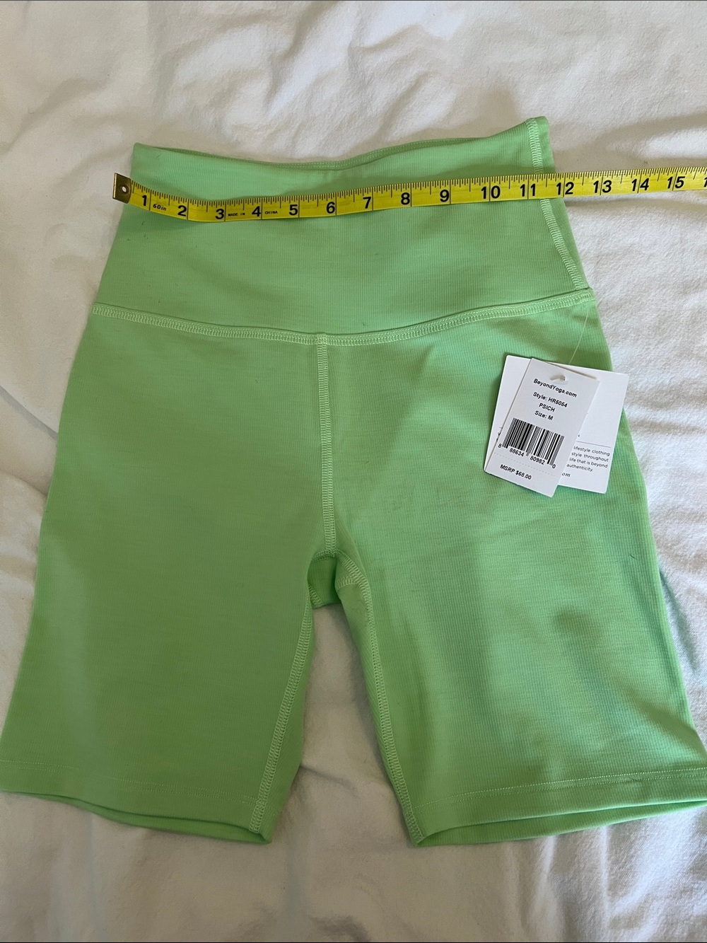 Beyond Yoga High-Waist Lime Green Bike Shorts M